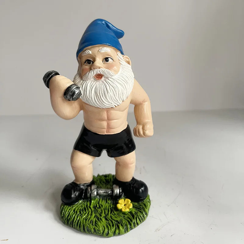 Charming Wooden Gnome Sculpture with Weights for a Lovely Garden Decoration