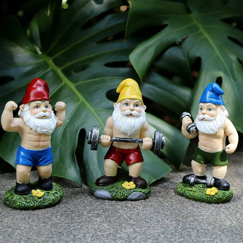Charming Wooden Gnome Sculpture with Weights for a Lovely Garden Decoration