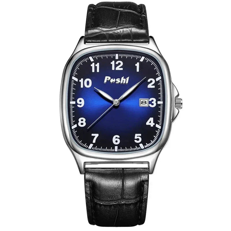 Elegant Quartz Watch with Fashionable Leather Strap