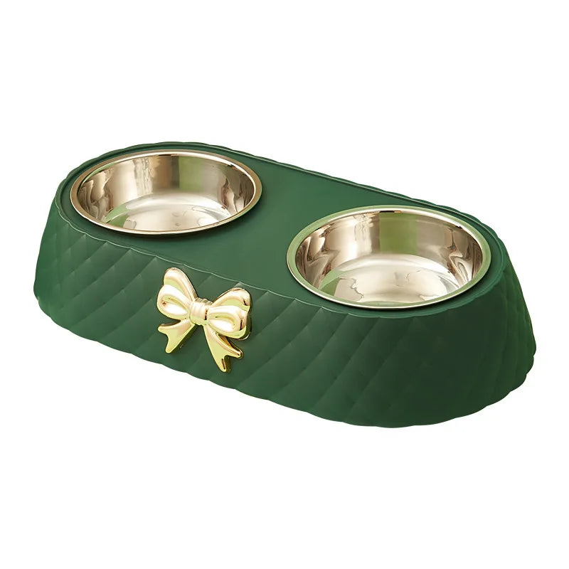 Luxe Stainless Steel Food and Water Bowl Set for Stylish Pet Care