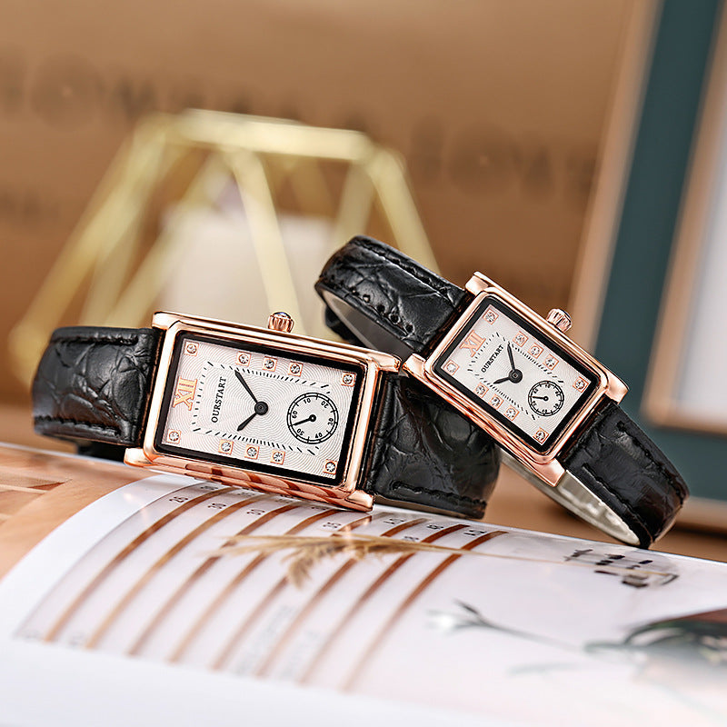 Chic Leather Couple Wristwatch - The Perfect Accessory for Stylish Moments