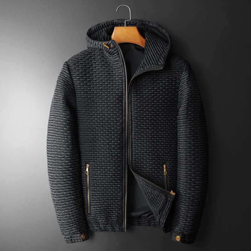 Stylish Black Micro-Quilted Jacket