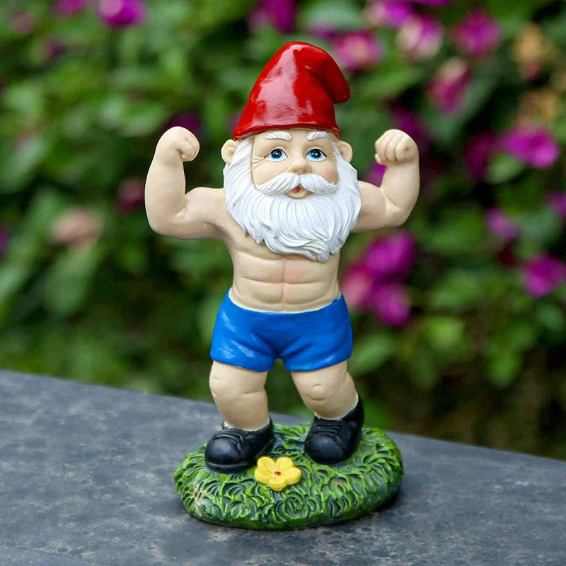 Charming Wooden Gnome Sculpture with Weights for a Lovely Garden Decoration