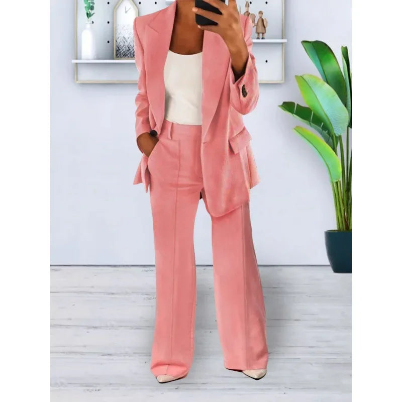 Kayla | Elegant custom formal suit with long blazer for women