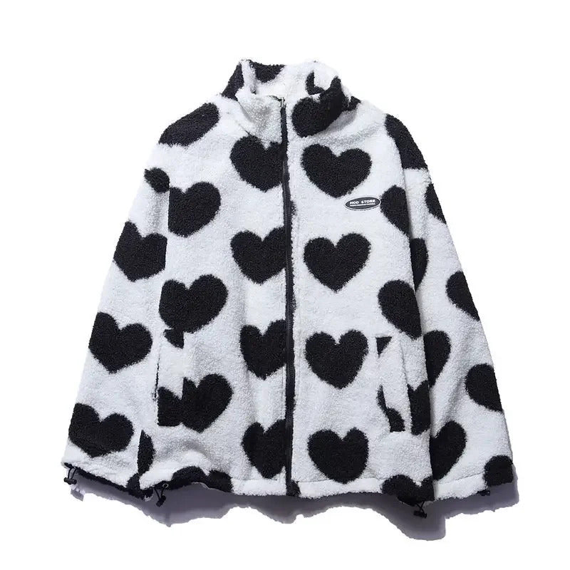 Dianne – Cozy Reversible Heart-Print Jacket for Everyday Comfort