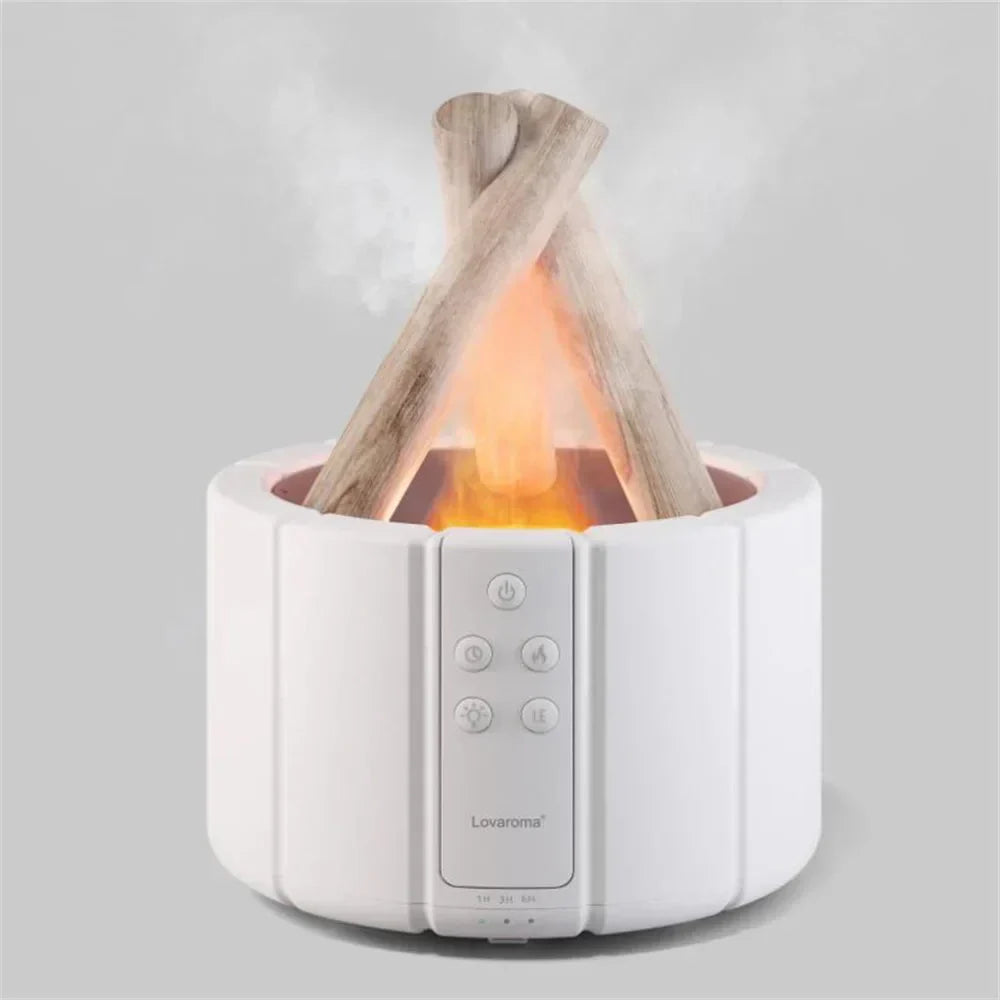 Humidifier & Table Lamp with Flame Design for a Comfortable Room Climate