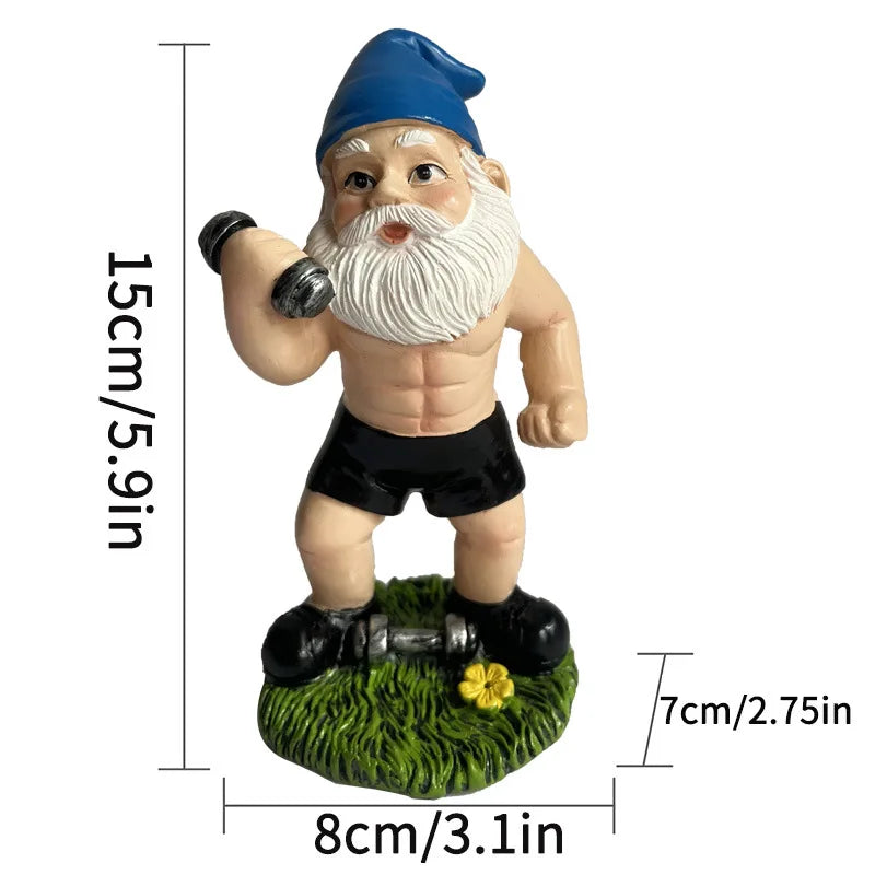 Charming Wooden Gnome Sculpture with Weights for a Lovely Garden Decoration