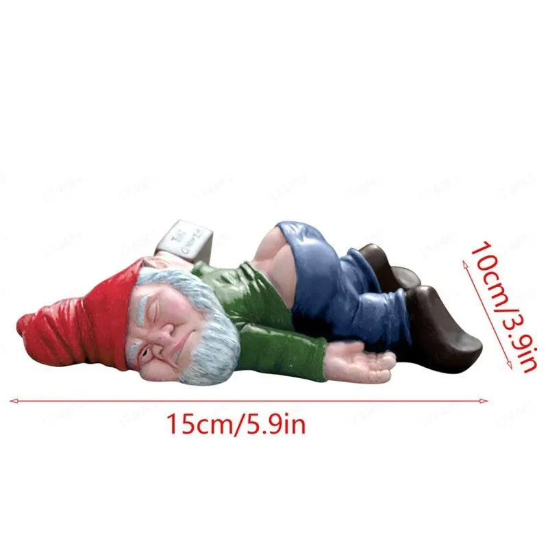 Talaria - Funny Drunk Garden Gnome Made of Weatherproof Resin for Indoor and Outdoor Use, Perfect for Laughter and Decoration