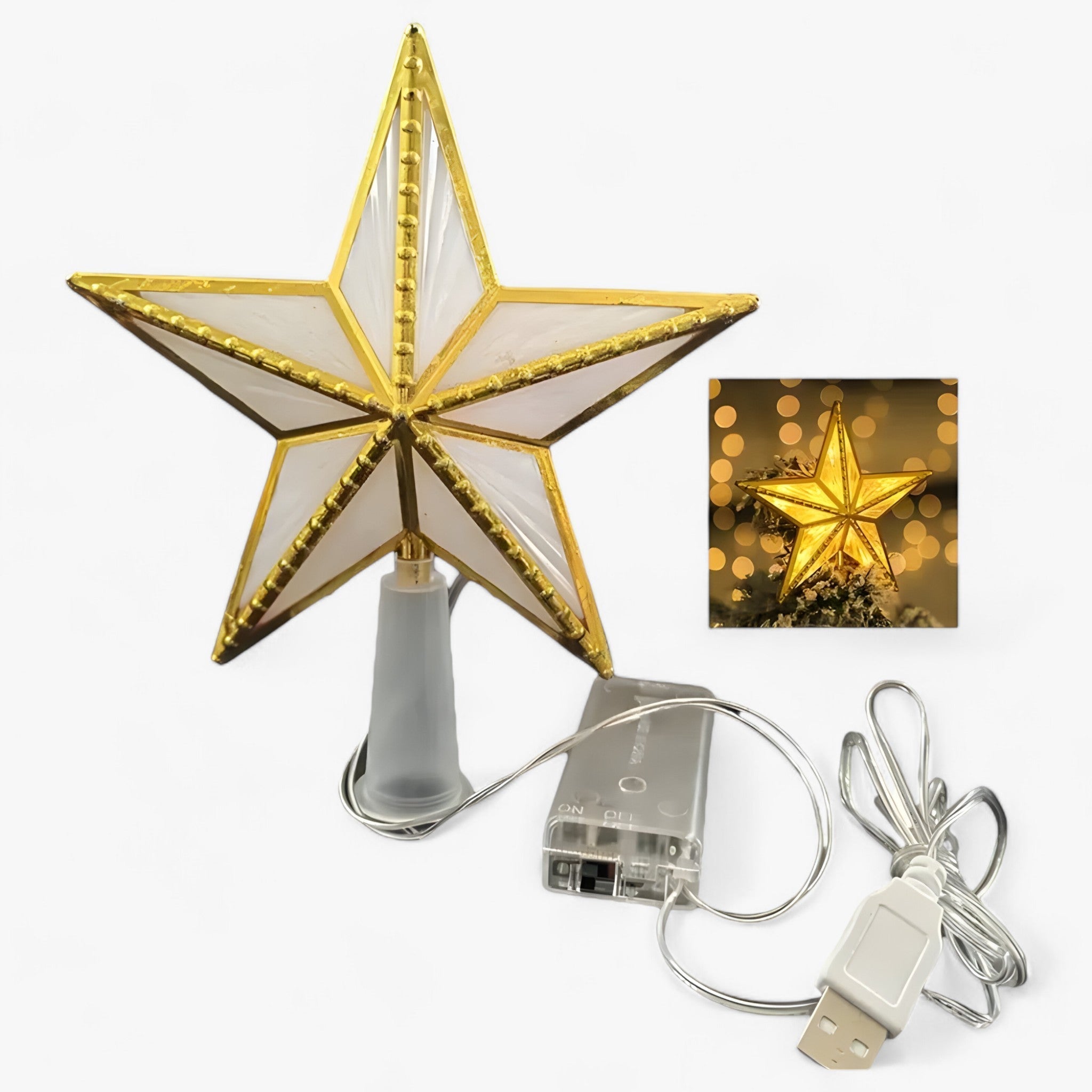 Exclusive Topper Star | Glowing LED Five-Pointed Star for Christmas Tree
