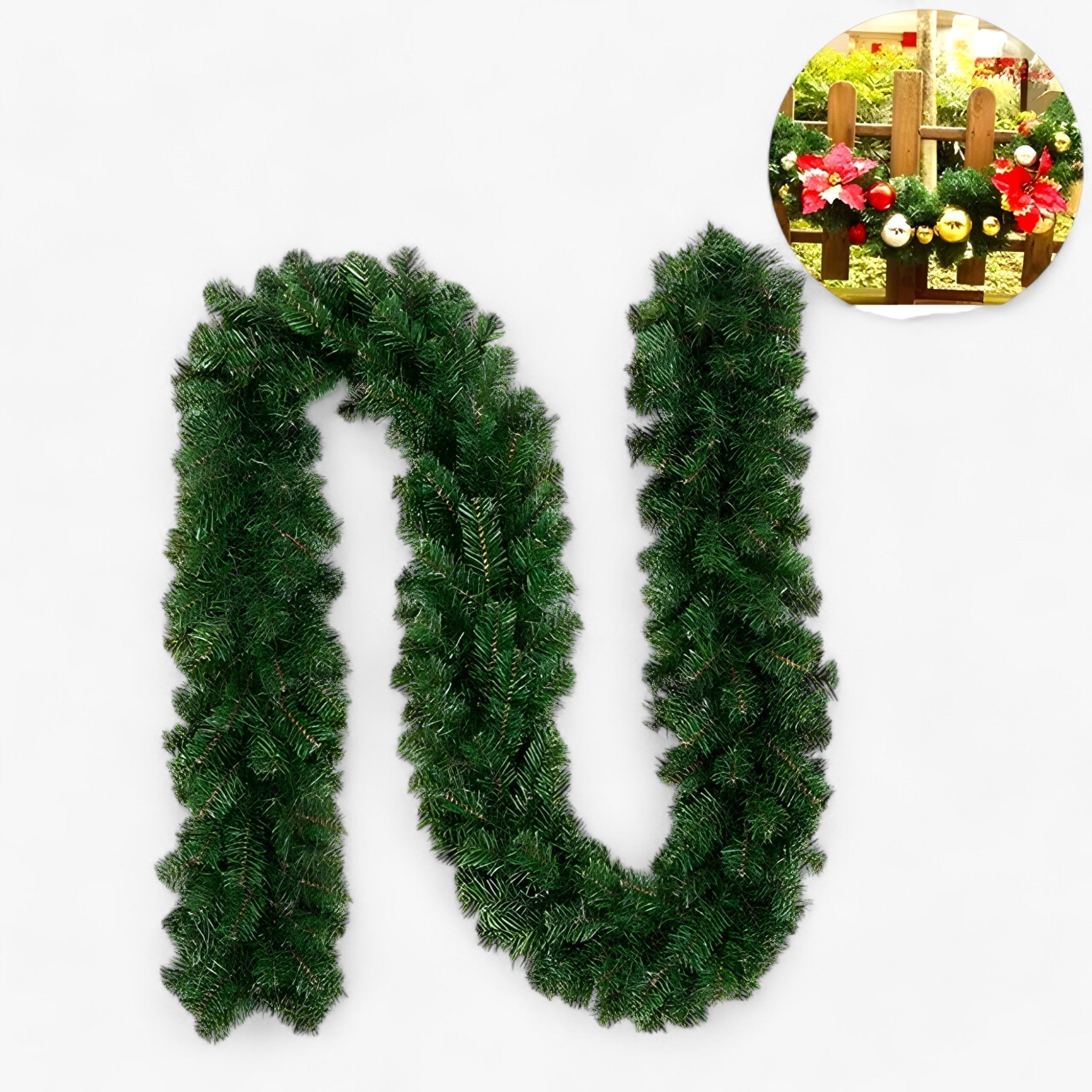 Holly | Beautiful Artificial Pine Christmas Wreath 2.7M – Elegant Party Decoration for a Festive Atmosphere