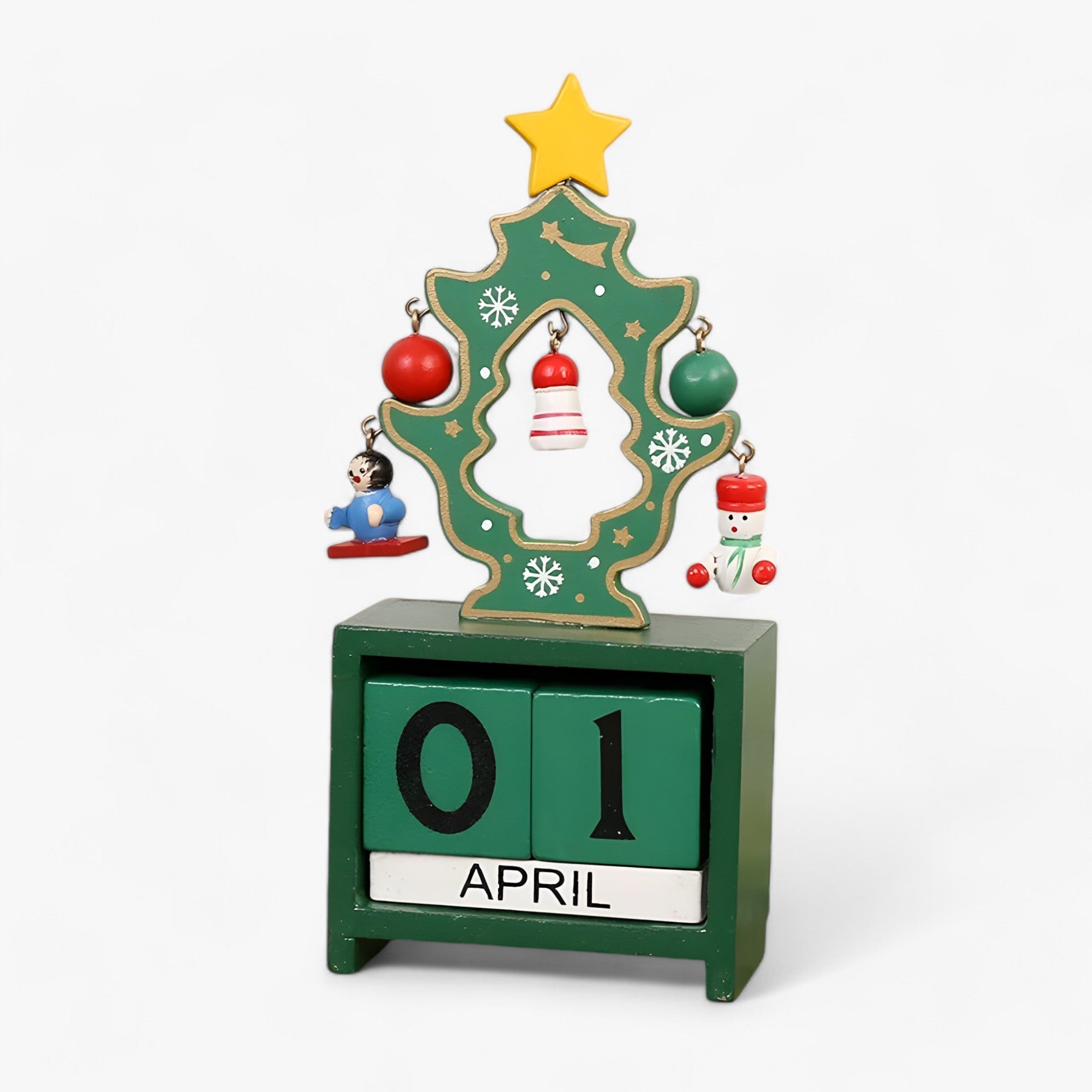 Holiday Magical Wooden Calendar with Santa and Snowman - Make Your Holidays Even More Exciting