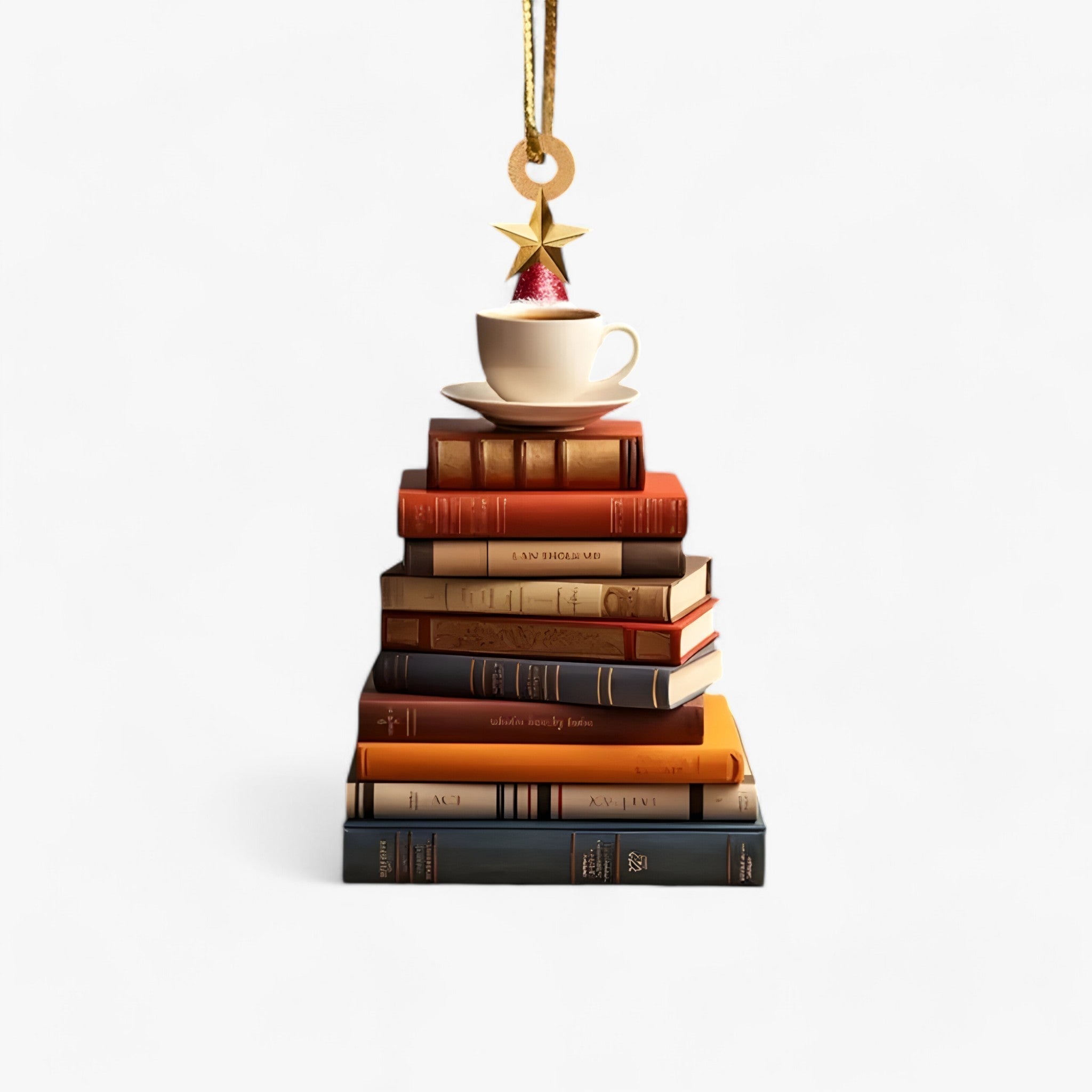 Creative Christmas Decoration with Books in Flat 2D Acrylic - Perfect for Home and Window for Book Lovers