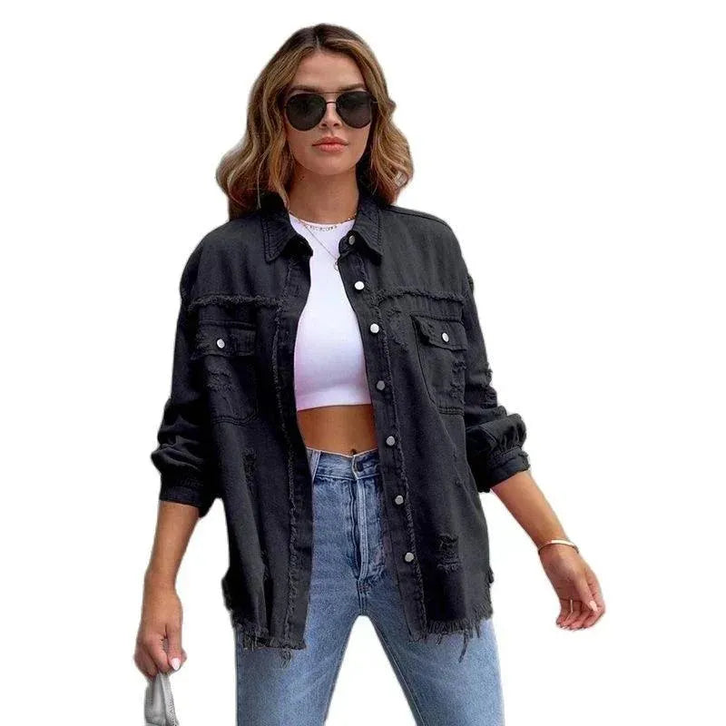 Stylish oversized denim jacket for women for a comfortable and trendy look
