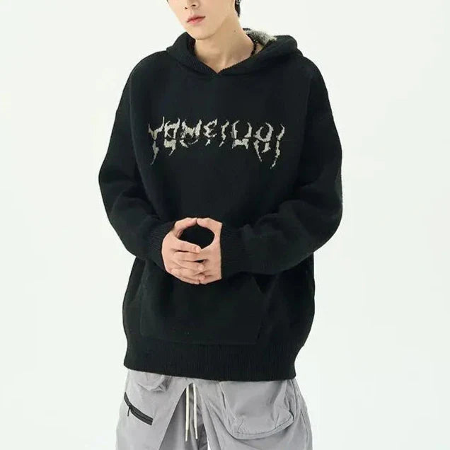 Anthracite Hoodie with Millipede Pattern for a Unique and Trendy Look