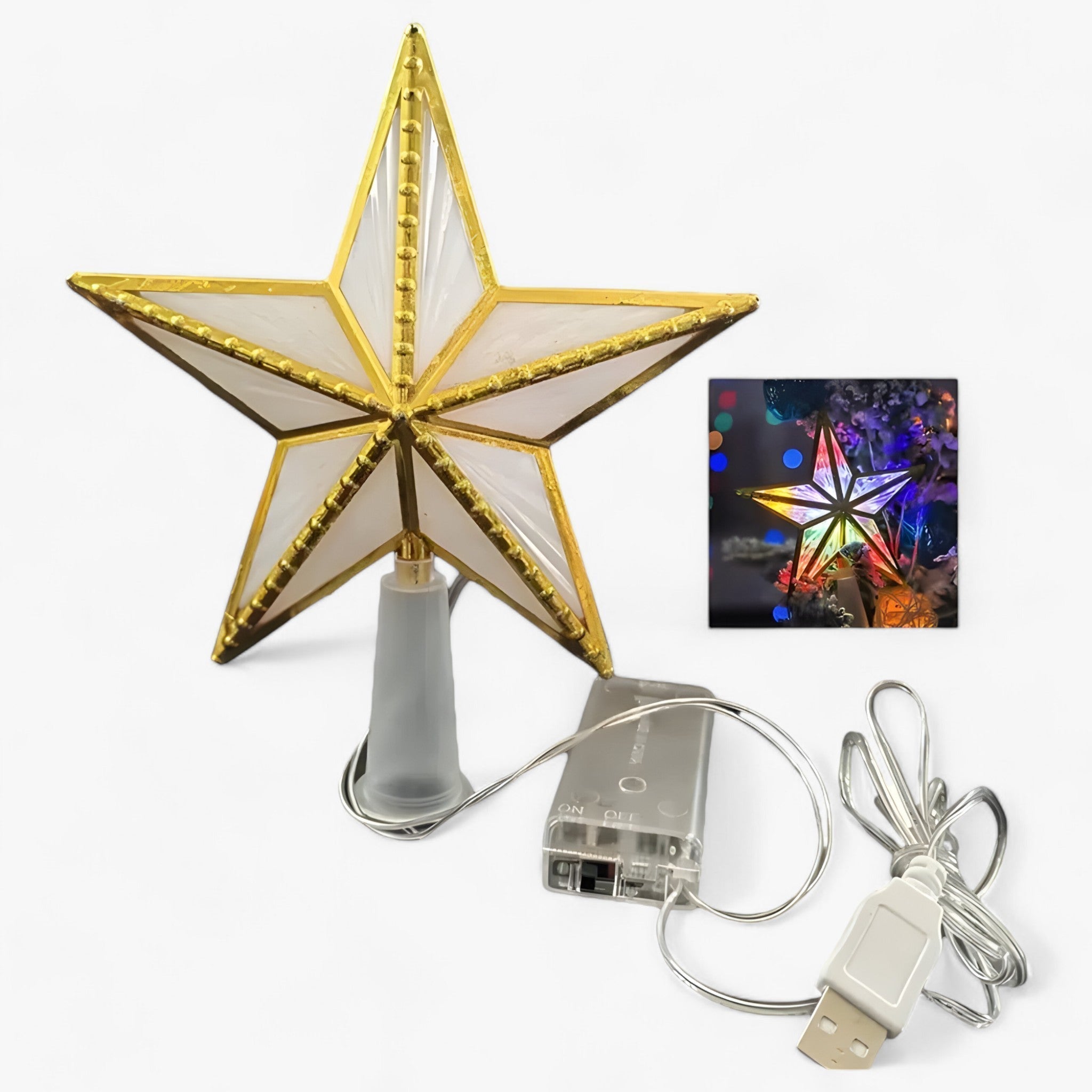 Exclusive Topper Star | Glowing LED Five-Pointed Star for Christmas Tree