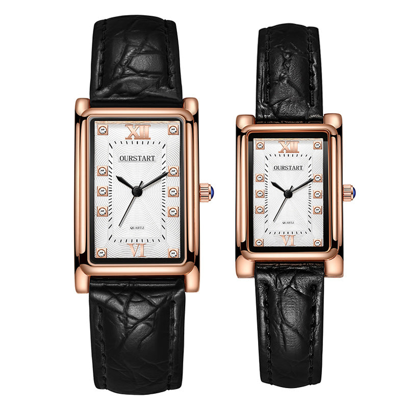 Chic Leather Couple Wristwatch - The Perfect Accessory for Stylish Moments