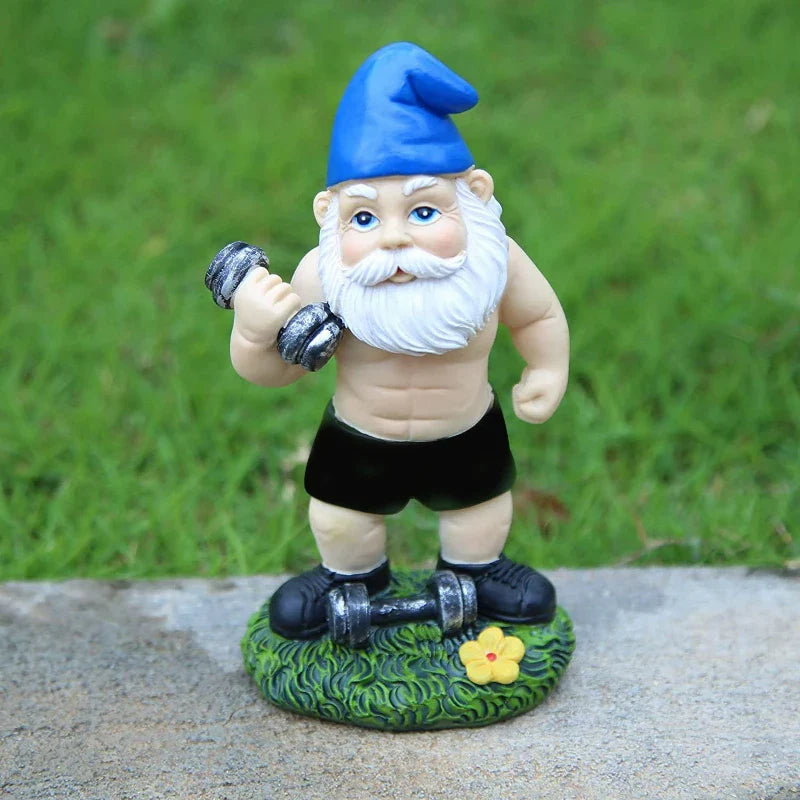 Charming Wooden Gnome Sculpture with Weights for a Lovely Garden Decoration
