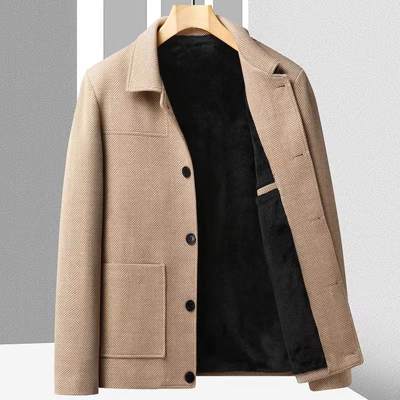 Marc's Short Herringbone Pattern Jacket for a Chic and Trendy Look