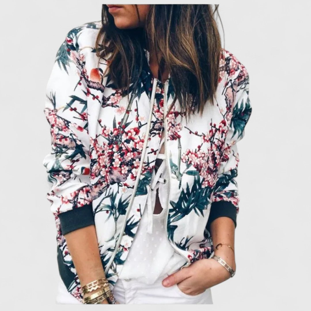 Margot – Chic Floral Bomber Cardigan for Stylish Moments
