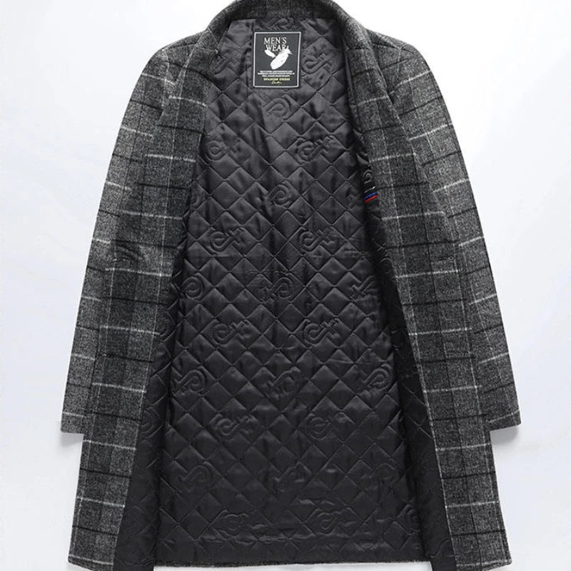 Soft Touch Wool Coat with Plaid Style