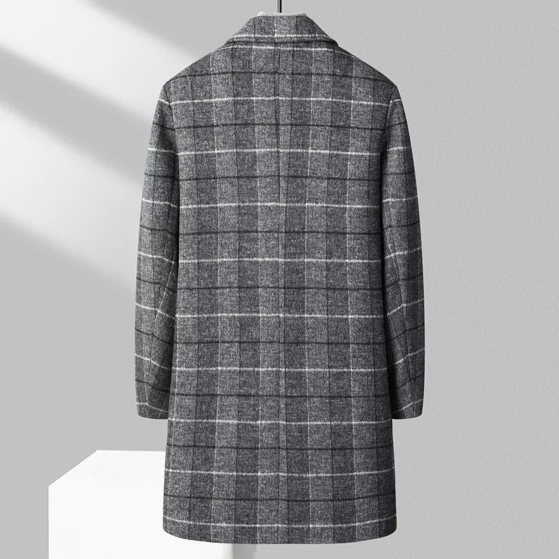 Soft Touch Wool Coat with Plaid Style