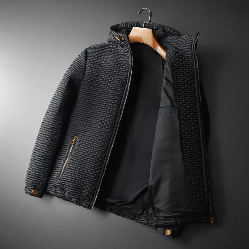 Stylish Black Micro-Quilted Jacket