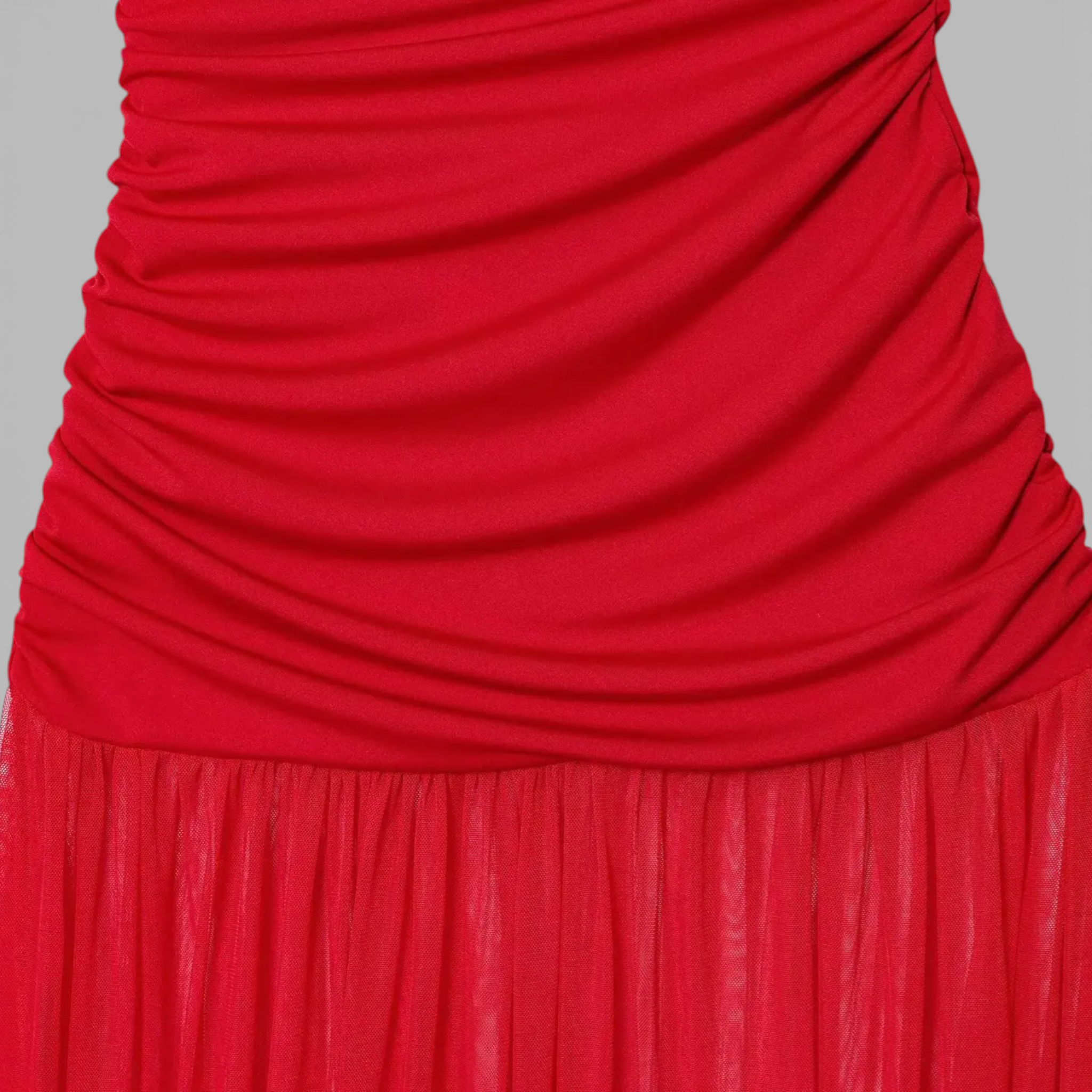 Elegant Brown Pleated Mesh Bodycon Dress