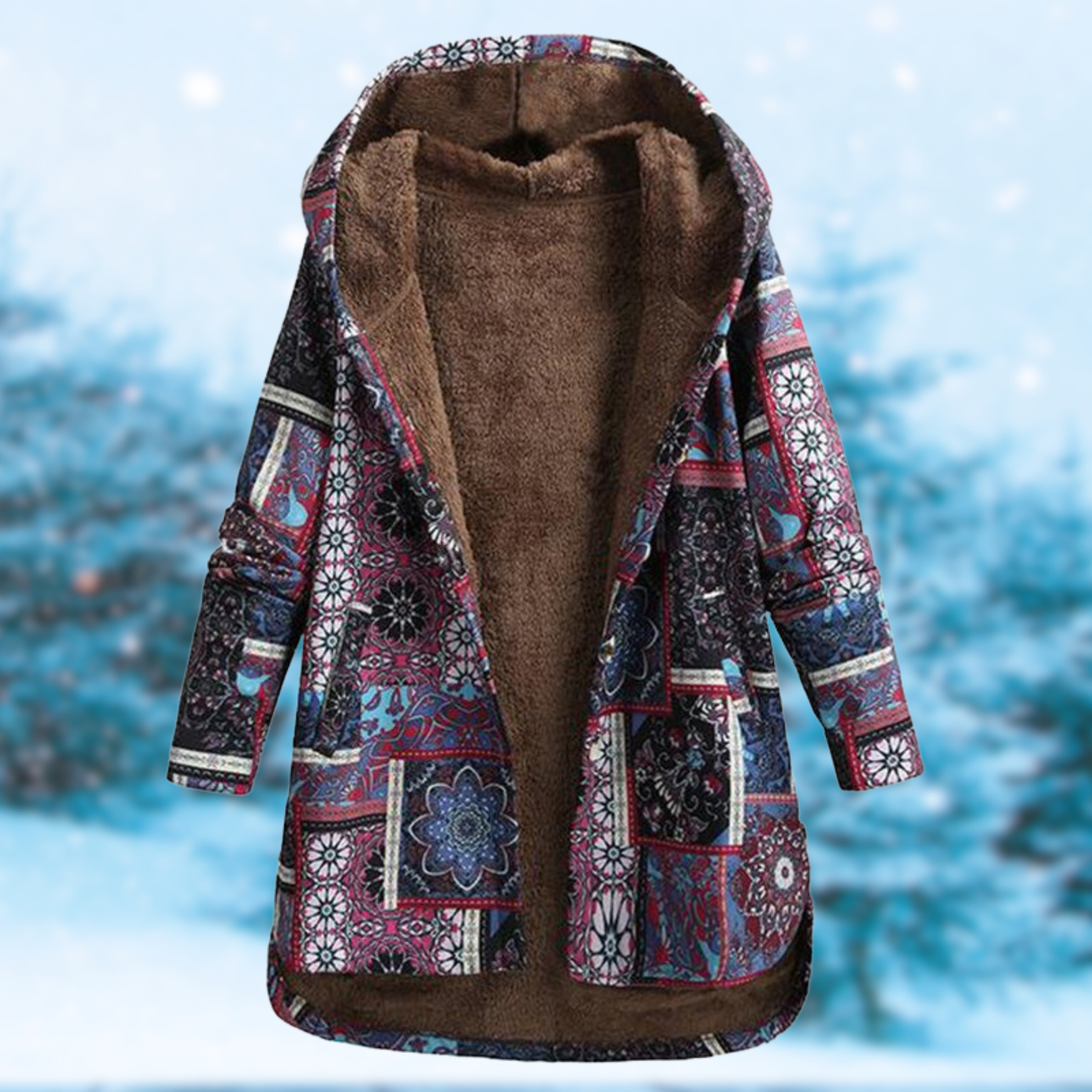 Chic Bohemian Women's Hoodie with Brightly Colored Print