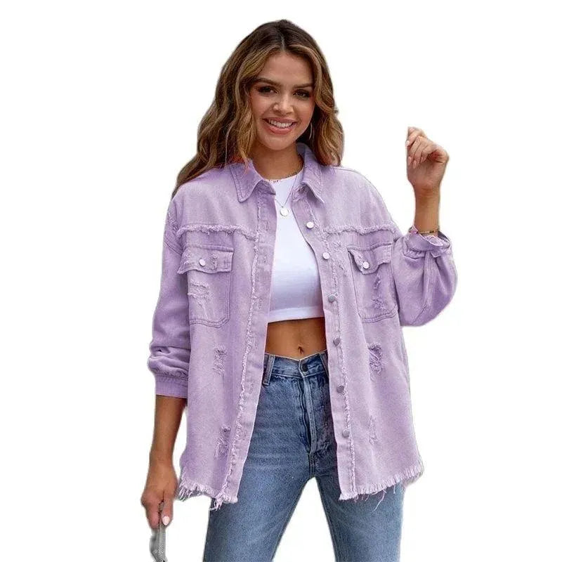 Stylish oversized denim jacket for women for a comfortable and trendy look