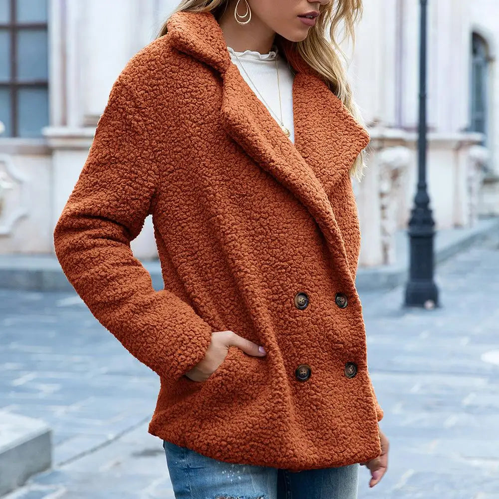 Short Teddy Jacket for a stylish and soft look - Brown