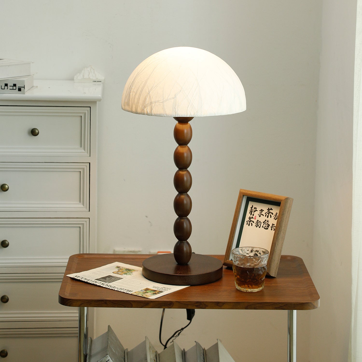 Elegant Satori table lamp with stylish paper shade for warm ambiance
