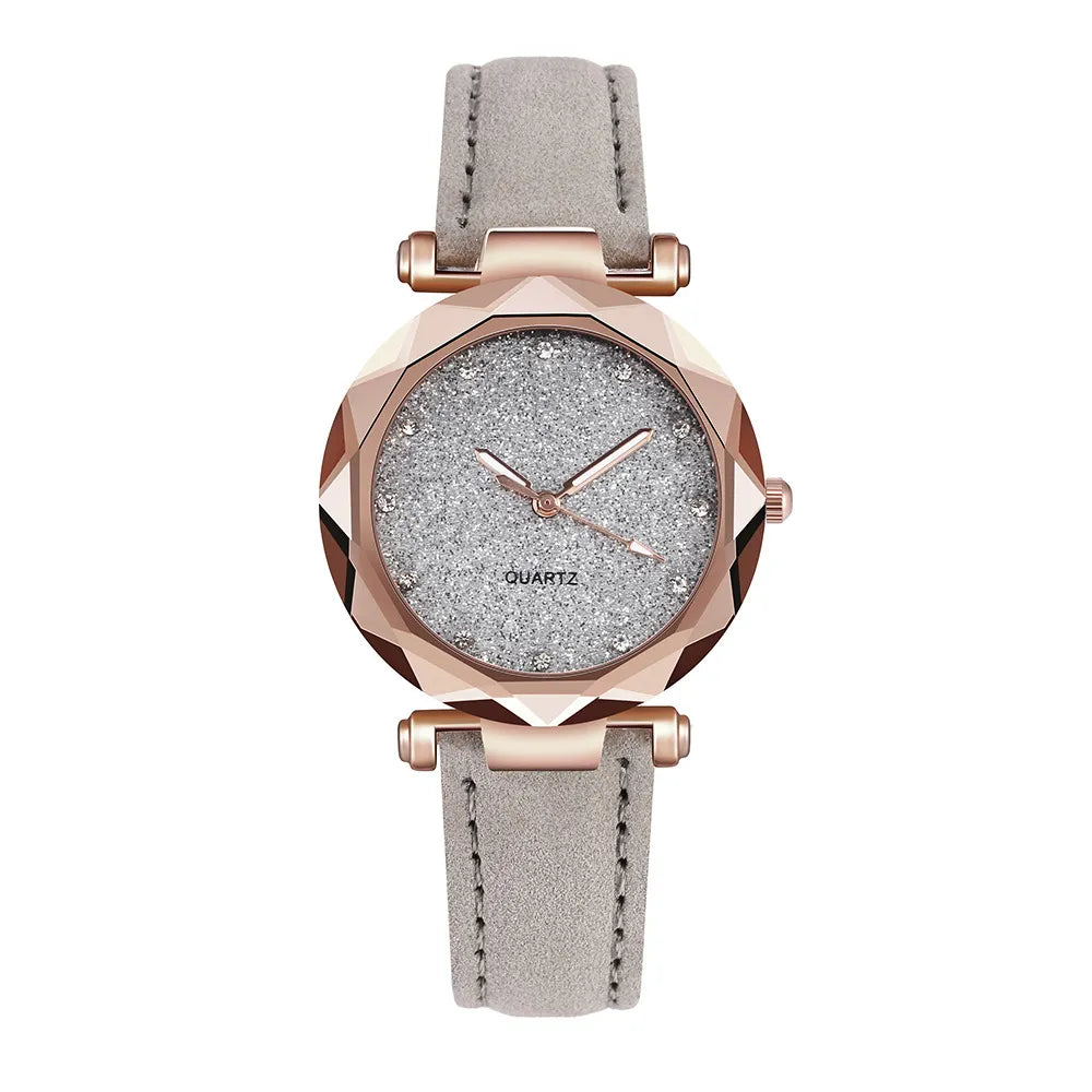 Elegant modern watch adorned with sparkling imitation diamonds