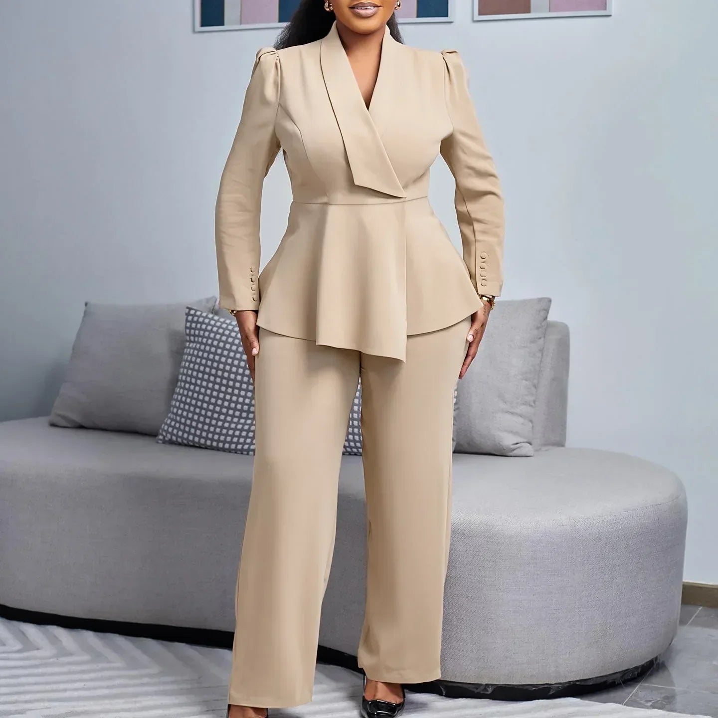 Kylie Elegant Women's Suit with Custom Tailored Long Blazer for a Stylish Appearance