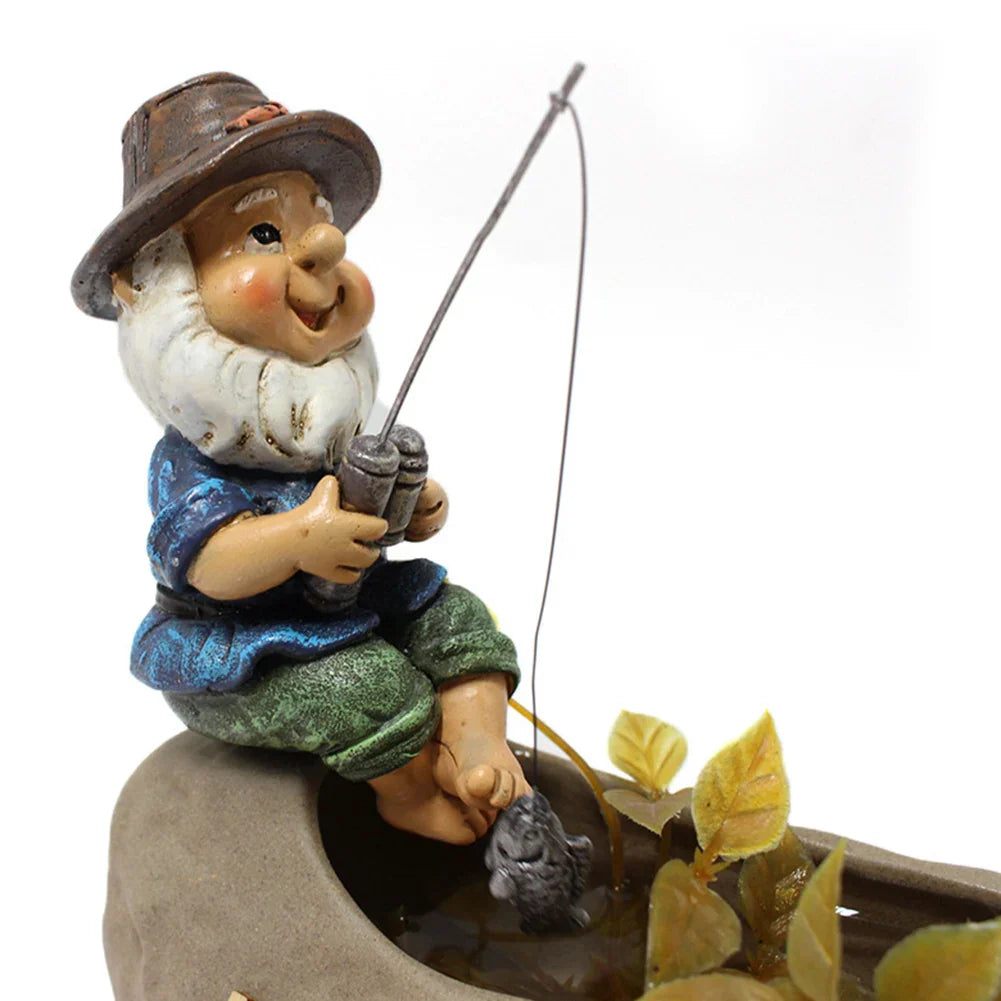 Irisia - Waterproof Fish Gnome Garden Statue for an Enchanting Outdoor Garden Decoration