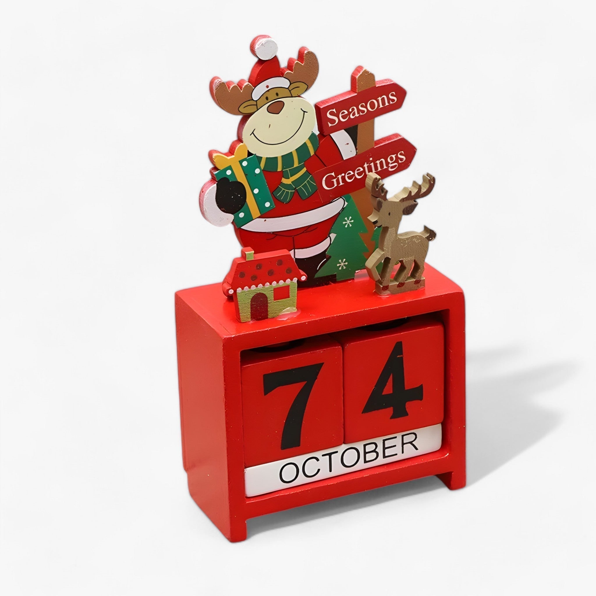 Holiday Magical Wooden Calendar with Santa and Snowman - Make Your Holidays Even More Exciting