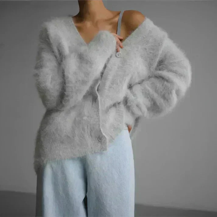 Luxe Fuzzy Mohair Cardigan