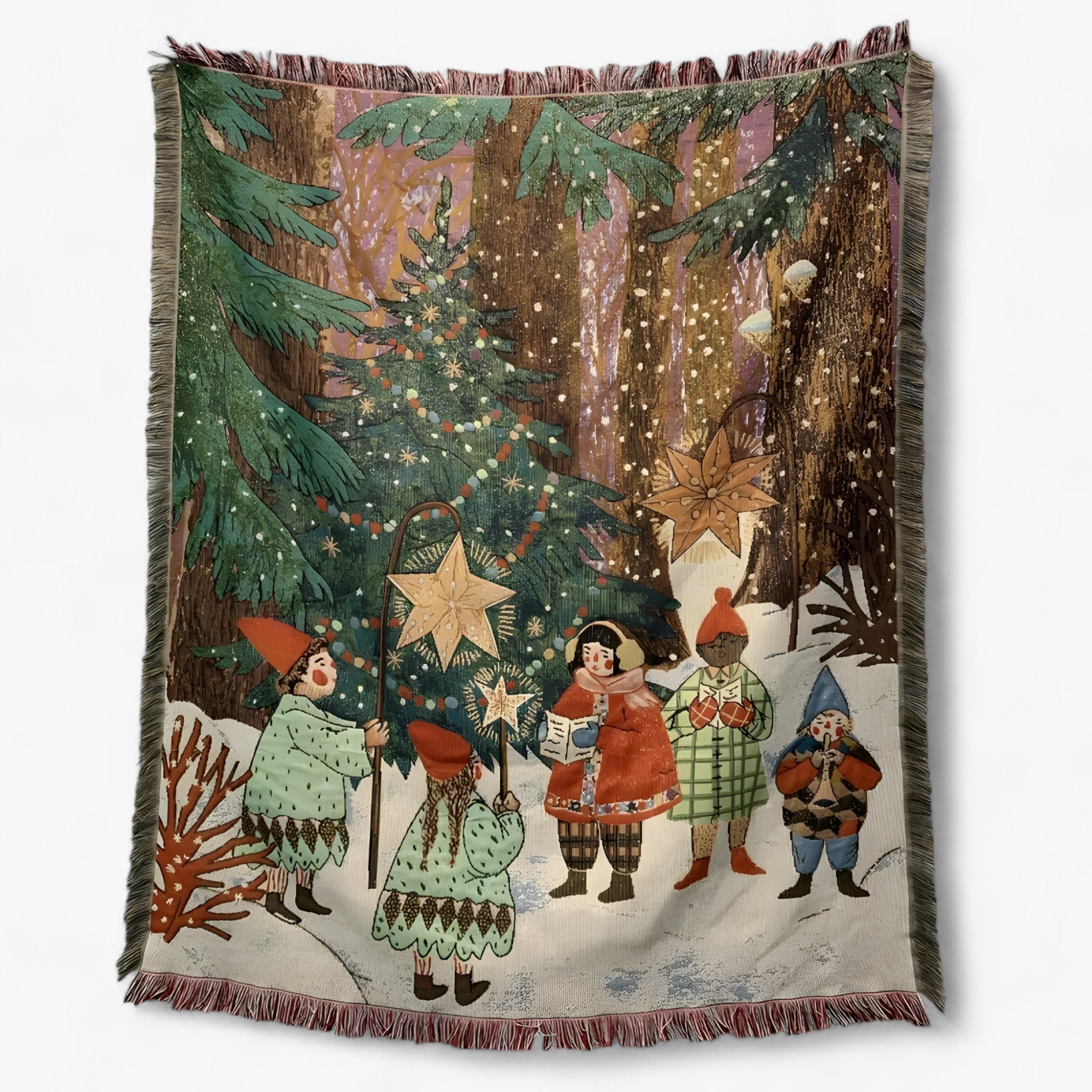 Nutty | Elegant Nutcracker & Christmas Star Felt - Soft and decorative quilt for the festive home