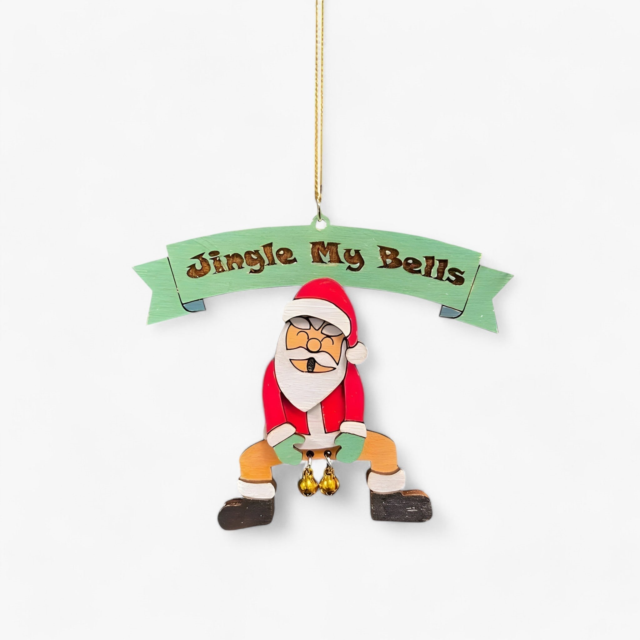 Funny Christmas ornament with clock | Bell hanger elf for Christmas tree and New Year's decoration