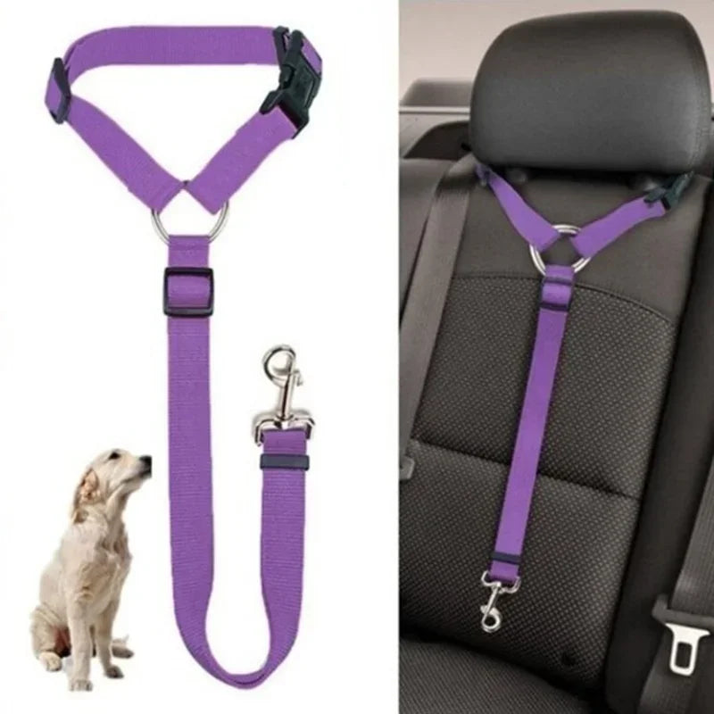 Adjustable Nylon Dog Seat Belt and Harness for Safe and Comfortable Travel
