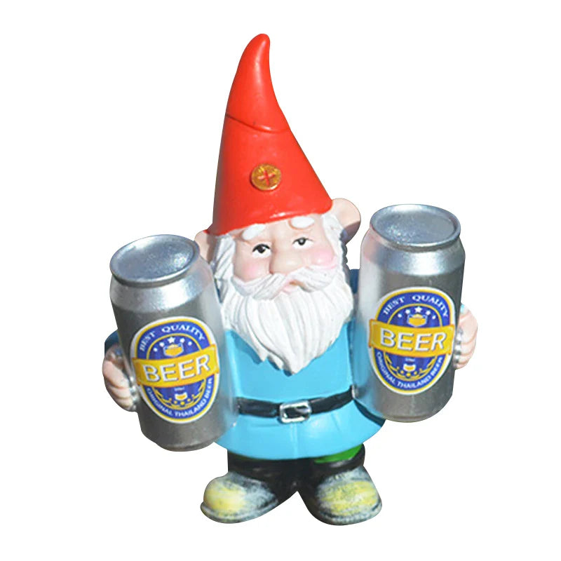 Clytie - Humorous Drunken Gnome Figurine with Beer for Garden and Home Decoration