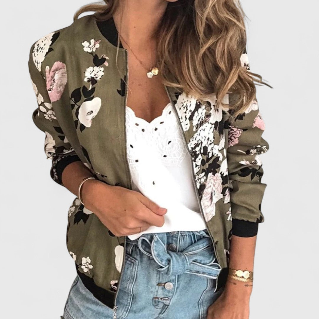 Margot – Chic Floral Bomber Cardigan for Stylish Moments