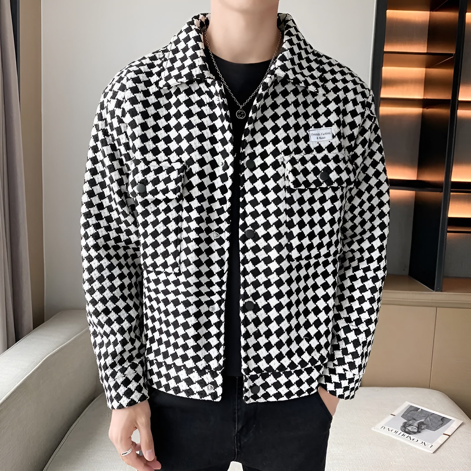 Giovanni Russo Elegant Tweed Jacket for a Sophisticated Style