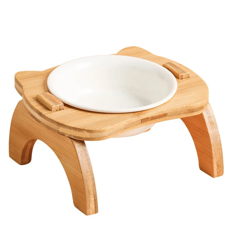 Elegant Elevated Bamboo Feeding Bowls