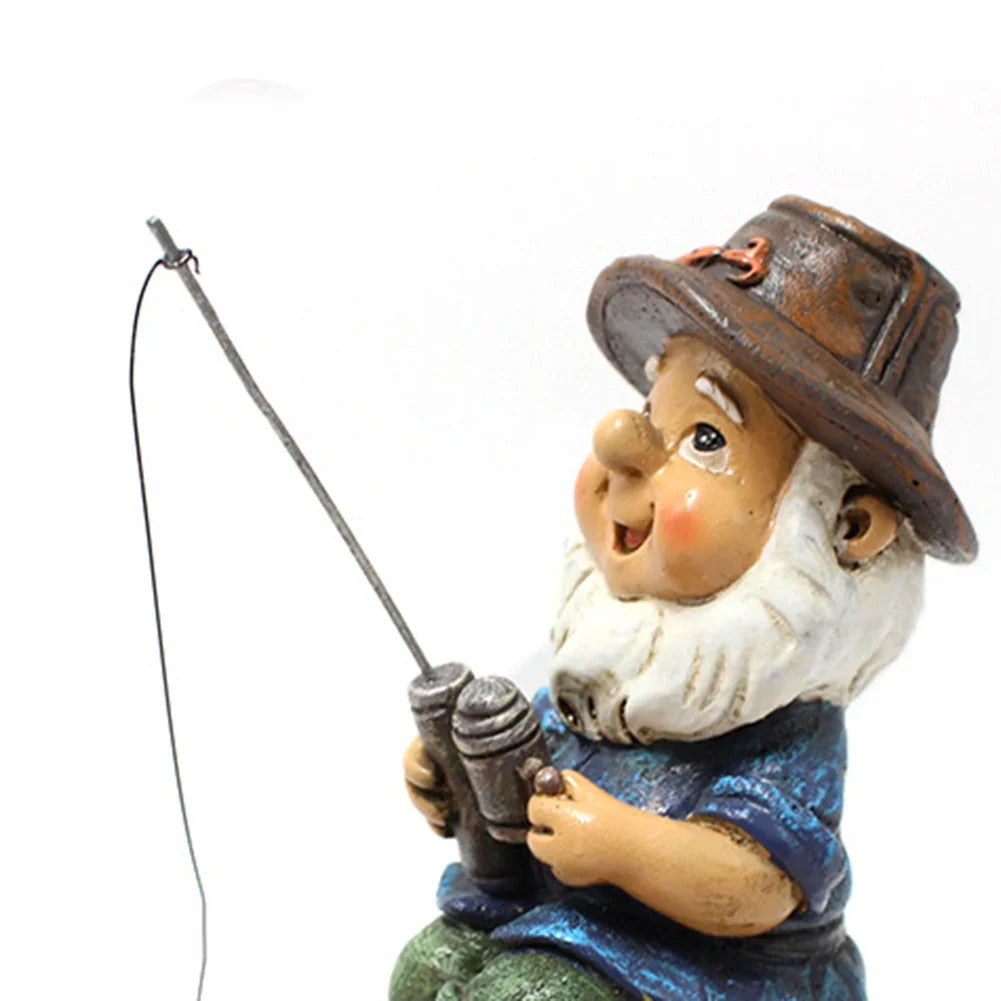 Irisia - Waterproof Fish Gnome Garden Statue for an Enchanting Outdoor Garden Decoration
