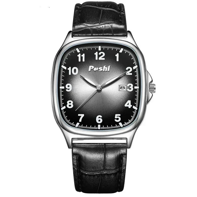 Elegant Quartz Watch with Fashionable Leather Strap