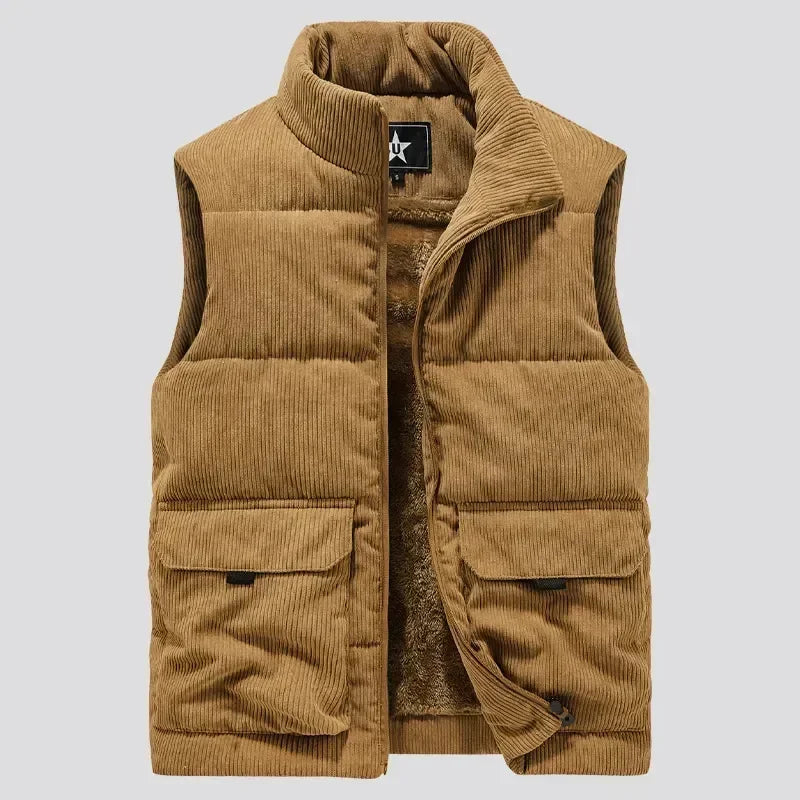 Elegant striped corduroy vest
