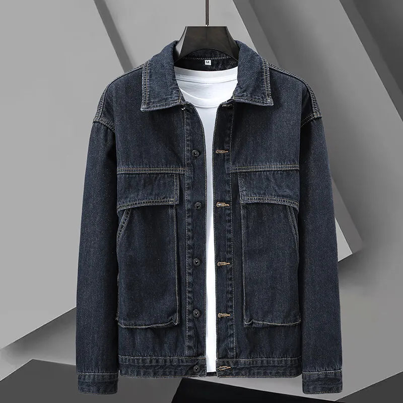 Urban Cargo Denim Jacket for Trendy and Casual Style