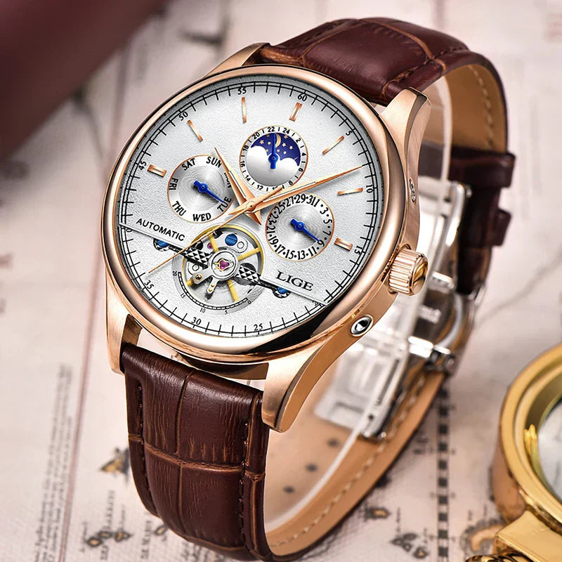Luxury Automatic Tourbillon Watch with Precise Mechanism