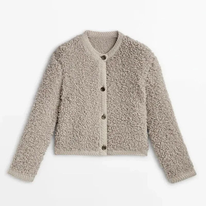 Women's Ultra-Soft Sherpa Button-Up Cardigan - Cozy & Plush