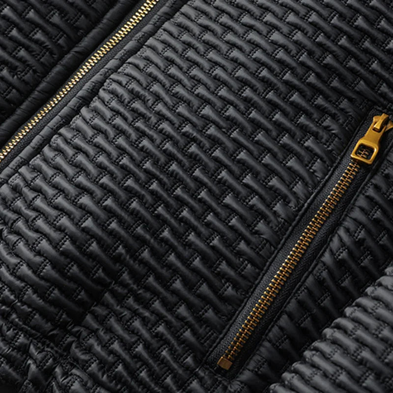 Stylish Black Micro-Quilted Jacket